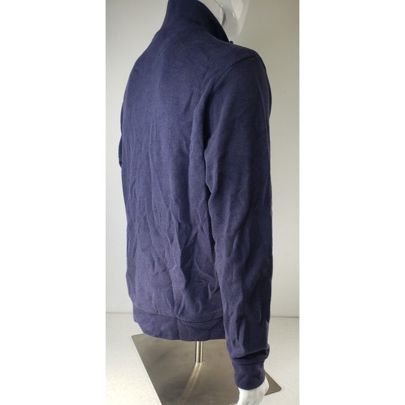 U.S. Polo Assn Mens Quarter Zip Flat Back Rib Pullover Navy Blue Size L - Picture 8 of 16